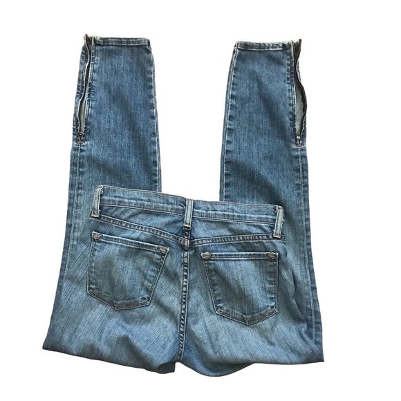 J Brand Bliss Ankle Zip Medium Wash Denim Blue Jeans Skinny Pants Mid Rise Sz 25 - Picture 5 of 9